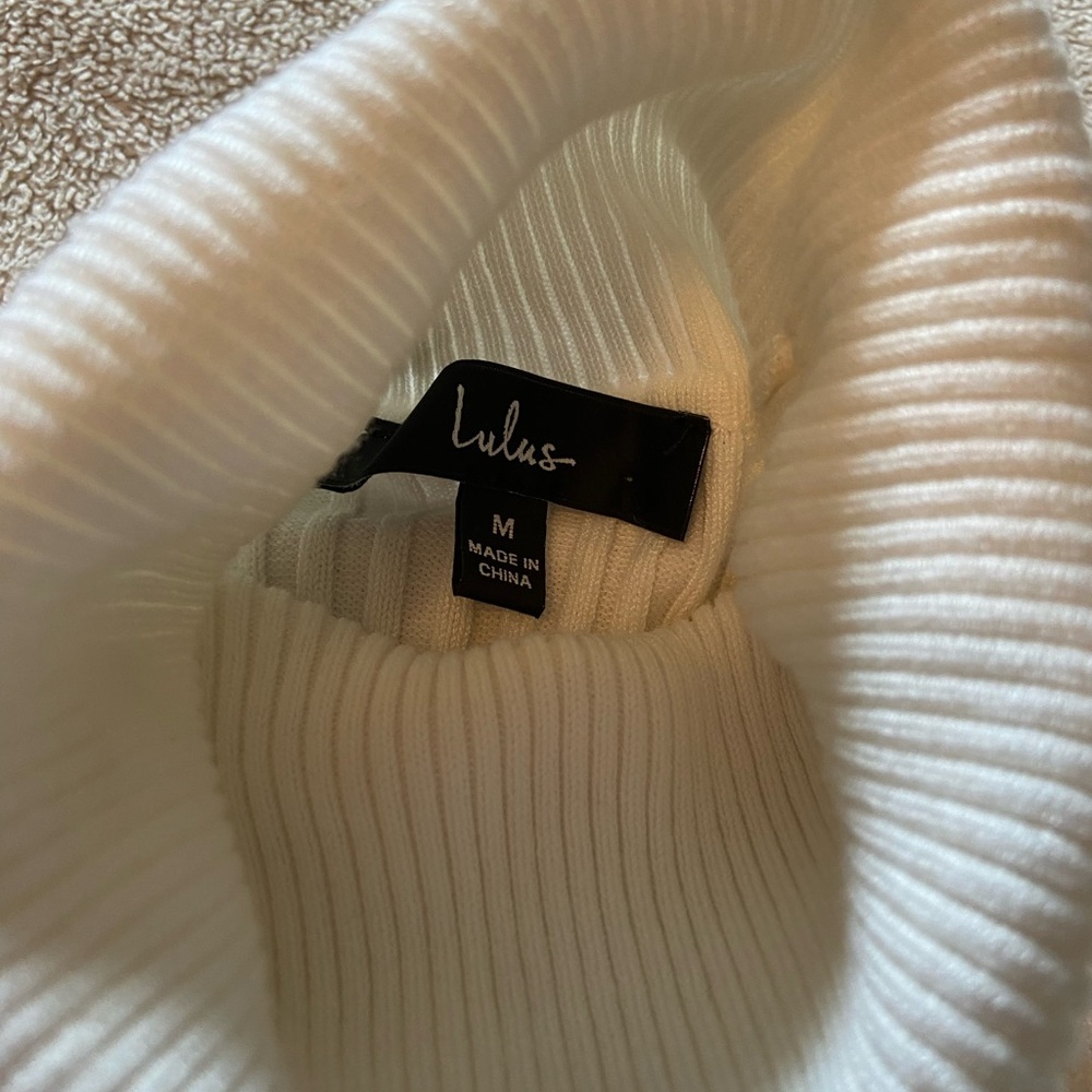Lulu's Cream Ribbed Turtleneck Sweater - Picture 5 of 6